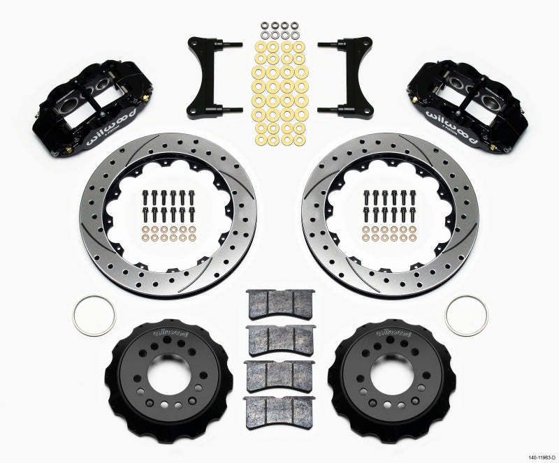 Wilwood Narrow Superlite 6R Front Hat Kit 12.88in Drilled 93-96 Mazda RX7