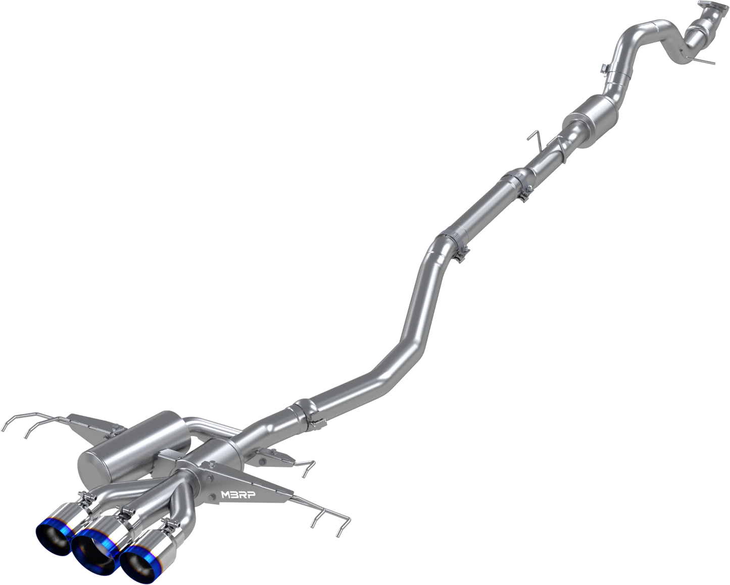 MBRP 17-22 Honda Civic Type R 2.0L T304 SS 3in Cat-Back w/Triple Center Out - Burnt Tips