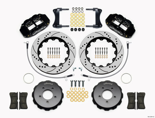Wilwood Narrow Superlite 6R Front Hat Kit 14.00in Drilled 2005-Up Mazda Miata w/ Lines