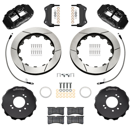 Wilwood 99-02 Nissan Skyline Superlite 6R Front BBK w/ 12.88in Slotted Rotors & Flexlines - Black