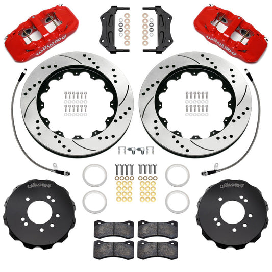Wilwood 89-98 Nissan 240SX/89-94 Skyline/90-96 300ZX Aerolite 6R Front BBK w/ 14in D/S Rotors - Red