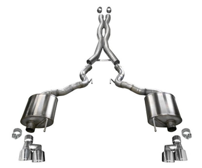 Corsa 18-20 Ford Mustang GT Convertible w/o Active Valves Sport Cat-Back w/ Polished 4in Tips