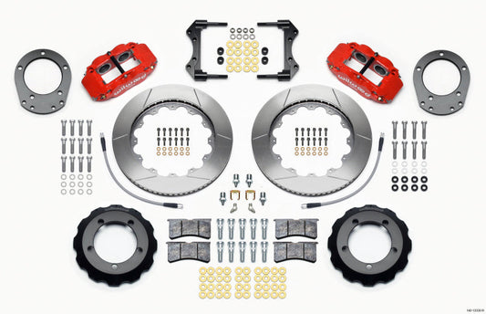 Wilwood Narrow Superlite 4R Front Hat Kit 14.00in Red 76-77 Ford Bronco Dana 44 w/Lines