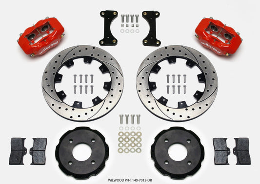 Wilwood Forged Dynalite Front Hat Kit 12.19in Drilled Red 2002 Mitsubishi Lancer