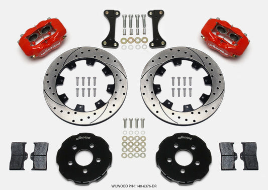 Wilwood Forged Dynalite Front Hat Kit 12.19in Drilled Red 00-04 PT Cruiser/03-04 SRT/4