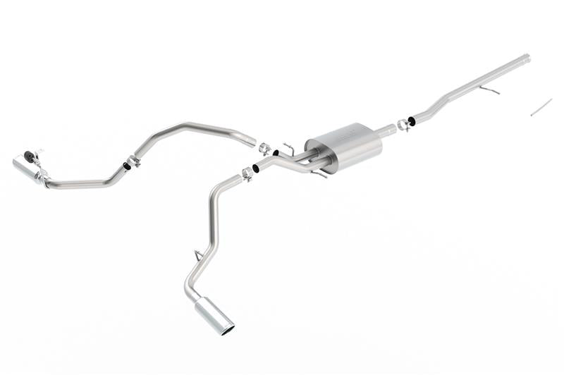 Borla 14 Silv/Sierra C/B Exh S-Type 1500 5.3L V8 AT/MT 2&4WD Ext Cab Split Side Exit