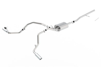 Borla 14 Silv/Sierra C/B Exh S-Type 1500 5.3L V8 AT/MT 2&4WD Ext Cab Split Side Exit
