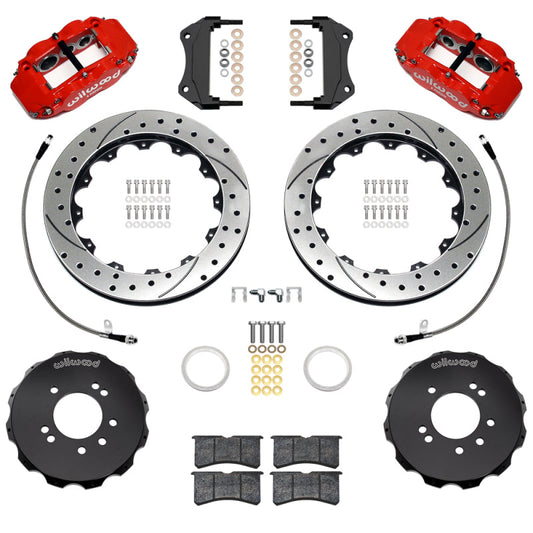 Wilwood 95-98 Nissan Skyline Superlite 6R Front BBK w/ 12.88in D/S Rotors & Flexlines - Red