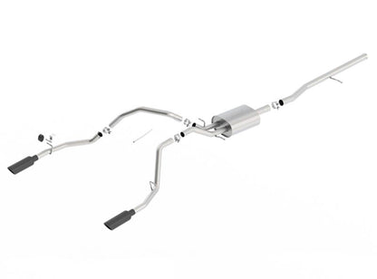 Borla 14 Silv/Sierra C/B Exh ATAK 1500 5.3L V8 AT/MT 2&4WD Ext Cab (78.7) WB - Black Chrome