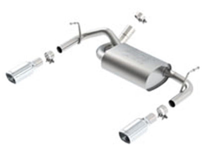Borla 12-14 Jeep Wrangler JK 2Dr & 4Dr Rear Section ATAK Single Sqaure Rolled Angle-Cut Exit Exhaust