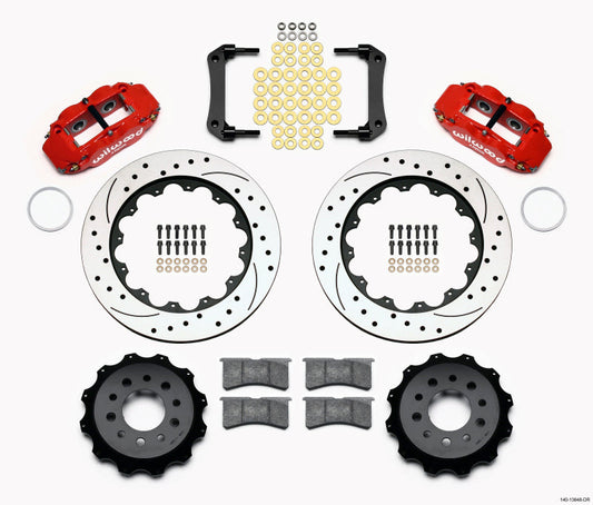 Wilwood Narrow Superlite 4R Rear Kit 14.00in Drilled Red Morrison Multilink IRS (10-15 Camaro Based)