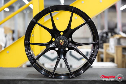 Vossen X Champion RS74 20X9 / ET 44 / Gloss Black Wheel / Centerlock / 911 Turbo 991 - Front
