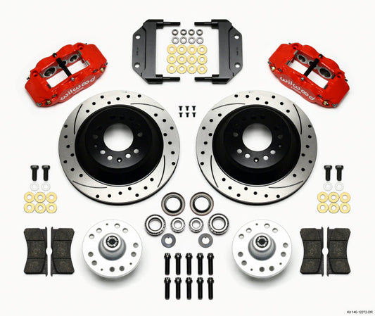 Wilwood Narrow Superlite 6R Front Hub & 1PC Rtr Kit 12.88in Dril -Red Magnum Force Drop Spindle
