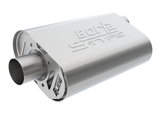 Borla CrateMuffler Resonator Option 3in Center/Center 3.5in Round x 10in - Null Sound Center/Center