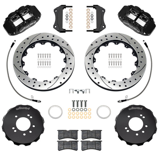 Wilwood 99-02 Nissan Skyline Superlite 6R Front BBK w/ 12.88in D/S Rotors & Flexlines - Black