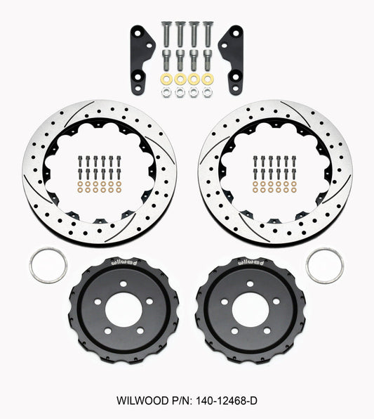 Wilwood Pro-Matrix Rear Kit Drilled 05-12 Mustang GT (2pc Hat/Rtr)