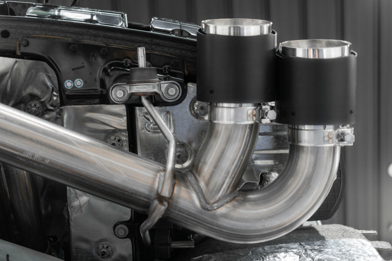 MBRP T304 Catback Quad Split Rear Exit Exhaust - Carbon Tips | S70423CF