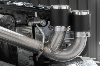 MBRP T304 Catback Quad Split Rear Exit Exhaust - Carbon Tips | S70423CF