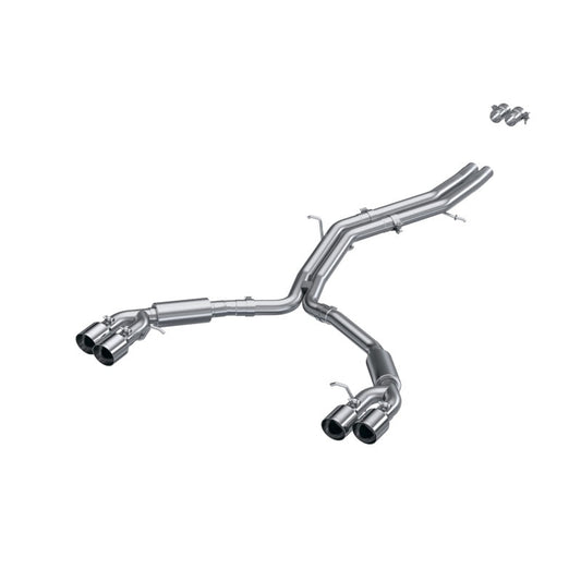 MBRP T304 SS 2.5in Cat Back Quad Rear Exit Exhaust - SS Tips [S4607304]