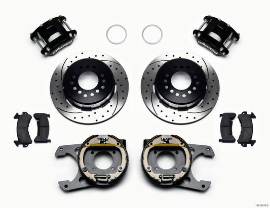 Wilwood D154 P/S Park Brake Kit Drilled 12 Bolt 2.75in offset Staggered Shock