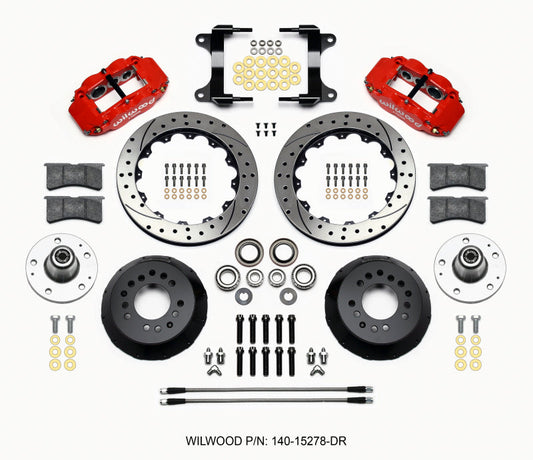 Wilwood Narrow Superlite 6R Front Hub Kit 12.88in Drill Red 82-92 Camaro//Firebird