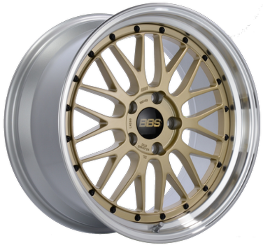 BBS LM 20x10 5x120 ET20 PFS Gold Center Diamond Cut Lip Wheel - 82mm PFS/Clip Required