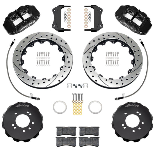 Wilwood 95-98 Nissan Skyline Superlite 6R Front BBK w/ 12.88in D/S Rotors & Flexlines - Black