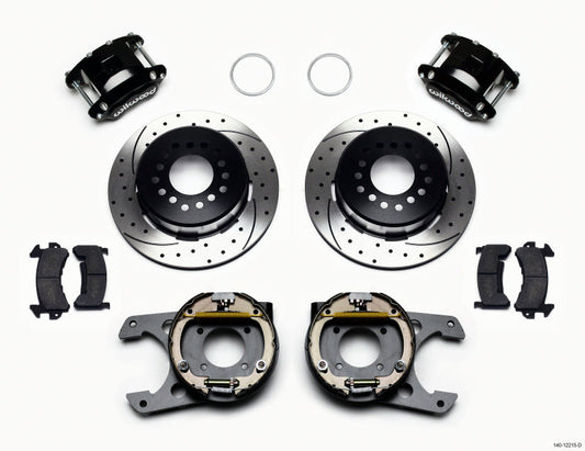 Wilwood D154 P/S Park Brake Kit Drilled Chevy 12 Bolt 2.75in Off w/ C-Clips