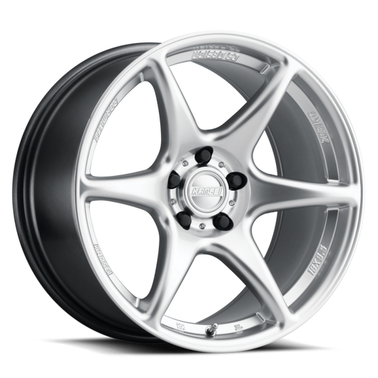 Kansei K11S Tandem 15x8in / 4x100 BP / 0mm Offset / 73.1mm Bore - Hyper Silver Wheel Machined Lip