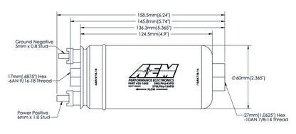 AEM 380LPH High Pressure Fuel Pump -6AN Female Out, -10AN Female In