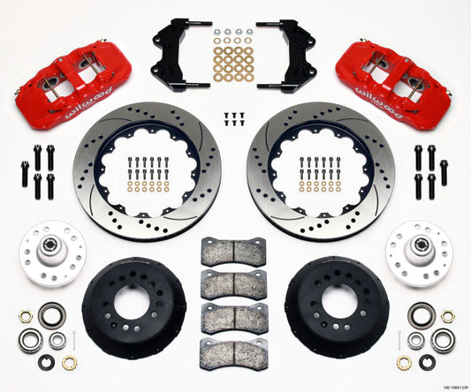 Wilwood AERO6 Front Hub Kit 14.00 Drilled-Red WWE ProSpindle