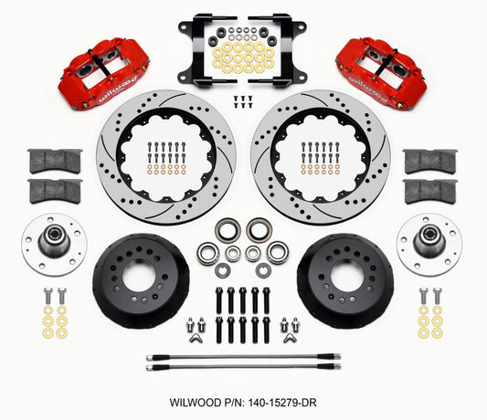 Wilwood Narrow Superlite 6R Front Hub Kit 14.00in Drill Red 82-92 Camaro//Firebird