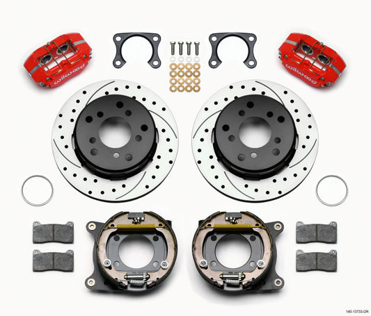 Wilwood Dynapro Lug Mount P/S Park Brake Kit Drilled Red Big Ford 2.00in Off Bronco 5 x 5.50