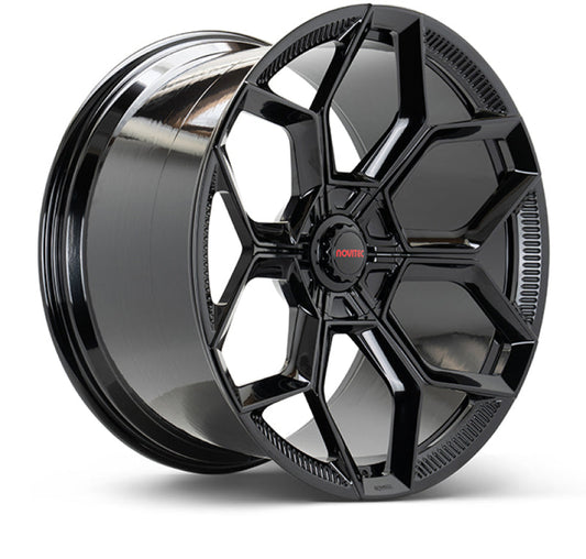 Vossen x Novitec NL5-5L 19x8.5in - 5x112 BP - ET22 - Gloss Black Lamborghini Huracan Front Wheel