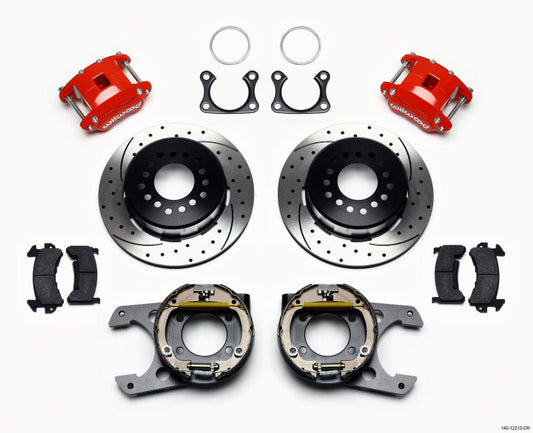 Wilwood D154 P/S P-B Kit Drilled-Red Big Ford 2.36in Offset