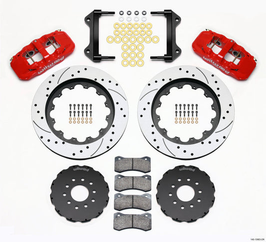 Wilwood AERO6 Front Hat Kit 15.00 Drilled Red 97-04 Corvette C5/Z06 05-13 C6