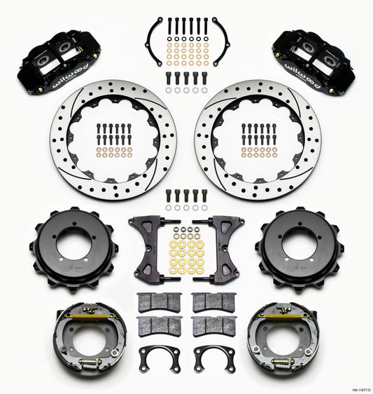 Wilwood Narrow Superlite 4R Rear Kit 12.88in Drilled Speedway Eng Floater w/ New Style End