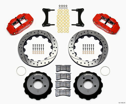 Wilwood Narrow Superlite 6R Front Hat Kit 12.88in Drill Red 93-96 Mazda RX7