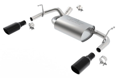 Borla 12-16 Jeep Wrangler 3.6AT/MT 4WD 2+4DR S/ SQ /RL/AC SR 2.5in, 2in Tip 3.5 sqx8 Black Chrome