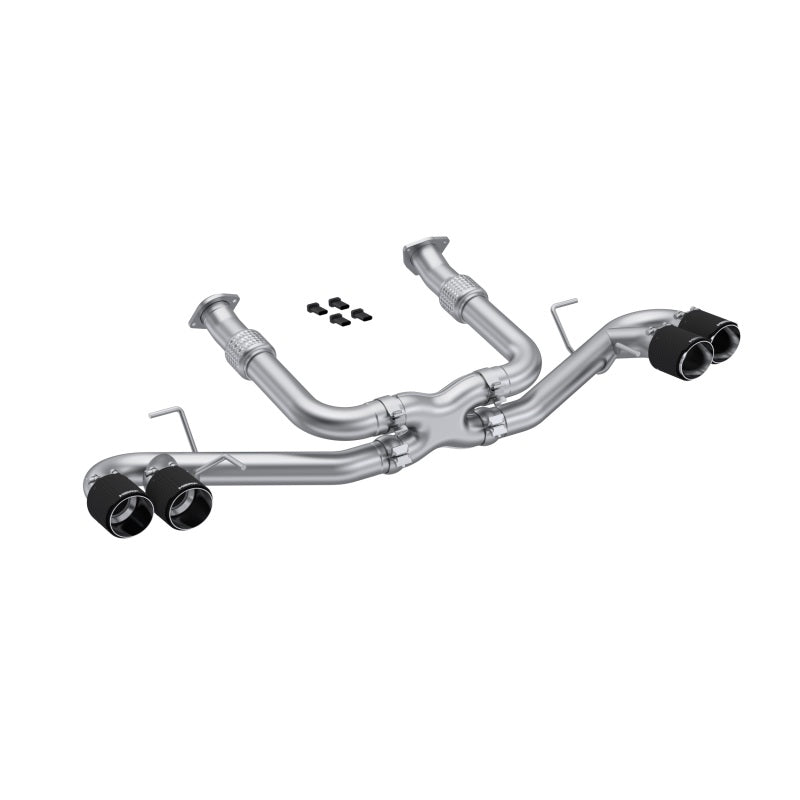 MBRP T304 Catback Quad Split Rear Exit Exhaust - Carbon Tips | S70423CF