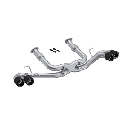 MBRP T304 Catback Quad Split Rear Exit Exhaust - Carbon Tips | S70423CF