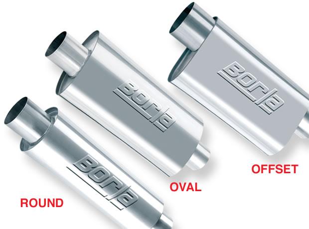 Borla XR-1 Racing Sportsman 2 1/2 inch Outlet / 2 1/2 inch Inlet 12in Case Oval Muffler