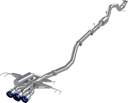 MBRP 17-22 Honda Civic Type R 2.0L T304 SS 3in Cat-Back w/Triple Center Out - Burnt Tips